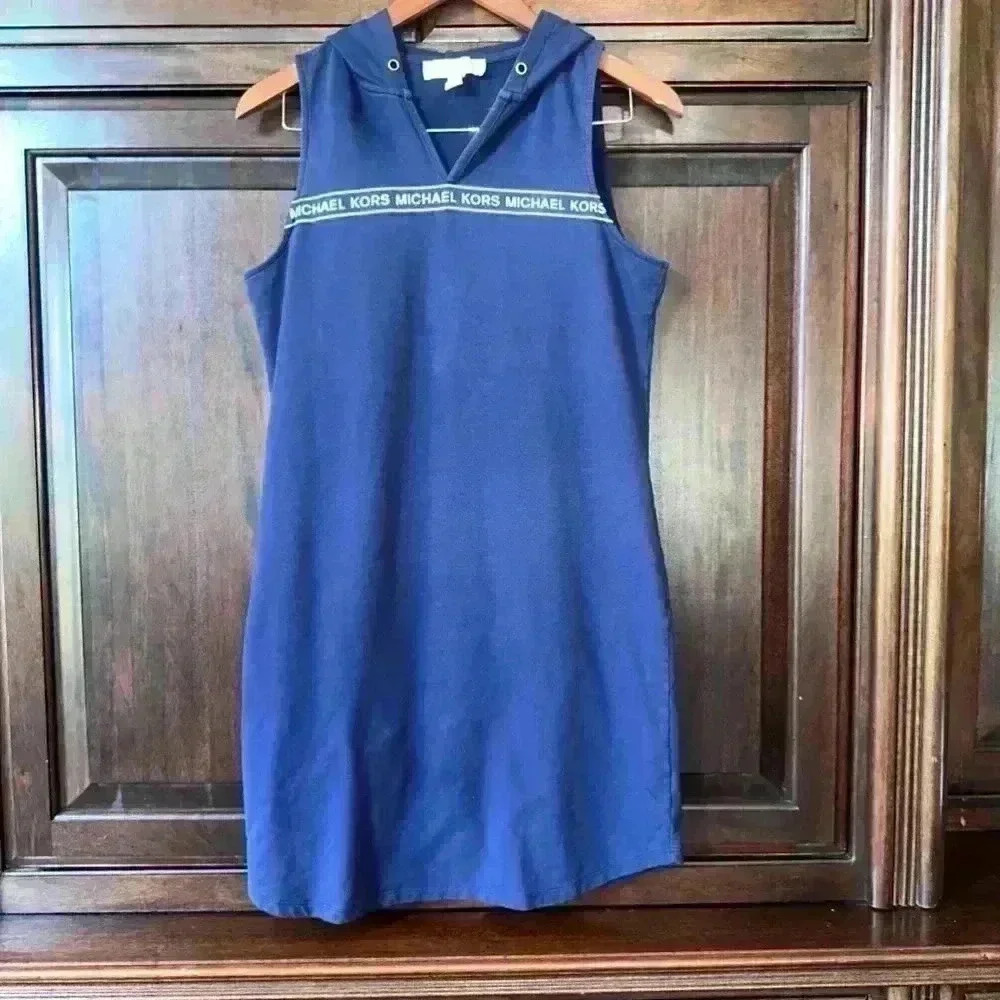 Michael Kors Woman’s Hooded Dress, Blue, Size S